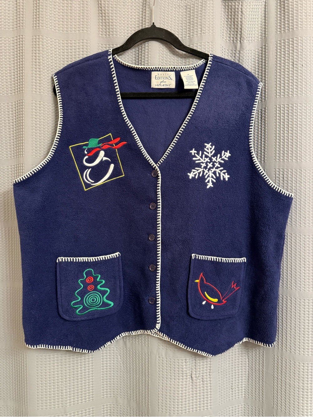 Vintage Basic Editions Christmas Fleece Vest 1X